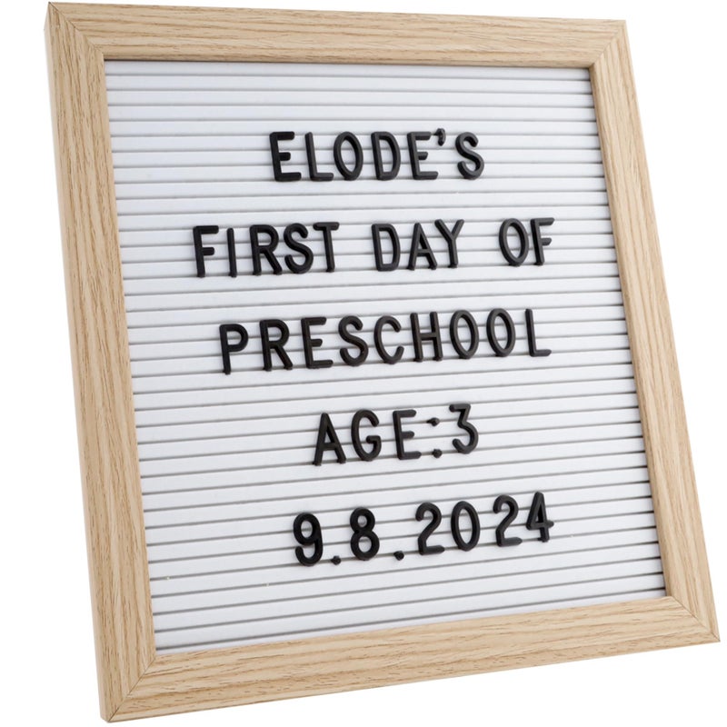 C CRYSTAL LEMON Felt Letter Message Board 10x10 Inch â€“ 336 Changeable Letterboard Letters, Numbers & Symbols â€“ Wood Frame with Easel & Hanger for Home, Office & Announcement Display - Image 1